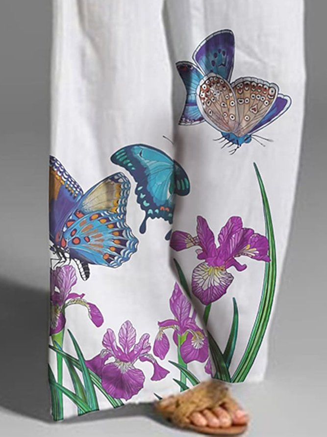 Butterfly Loose Drawstring Casual Pants