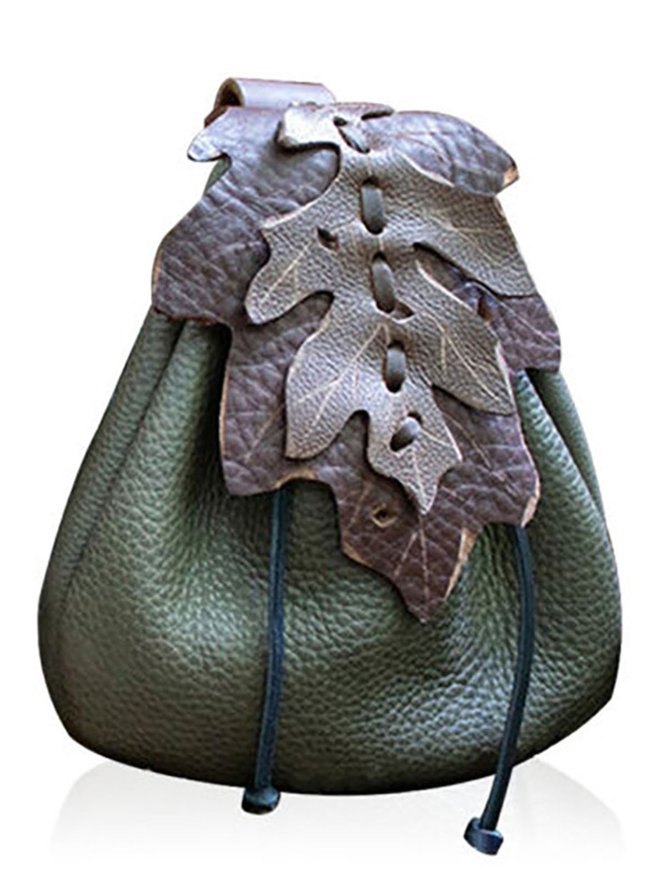 Vintage Mid-Century Western Leather Leaf Belt Bag