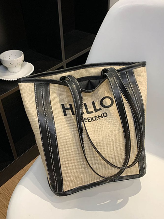 Hello Weekend Casual Commuting Large Capacity Tote Bag