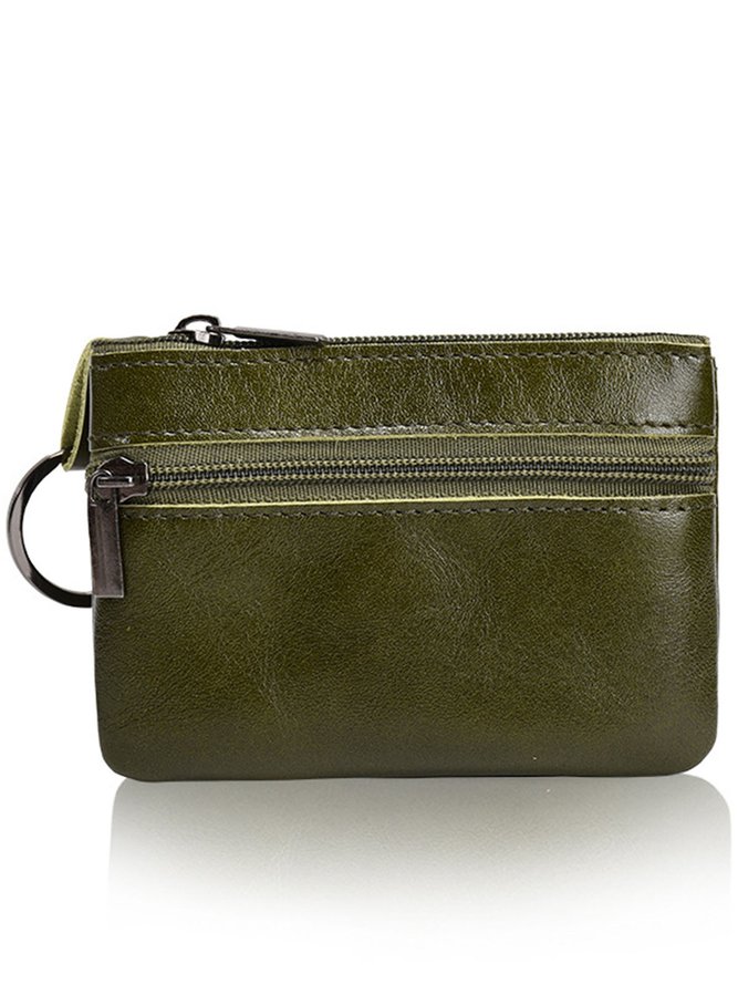Cowhide Wax Leather Retro Simple Coin Purse