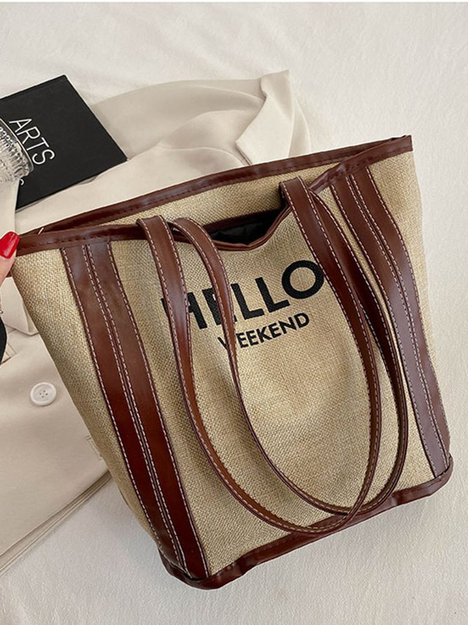 Hello Weekend Casual Commuting Large Capacity Tote Bag