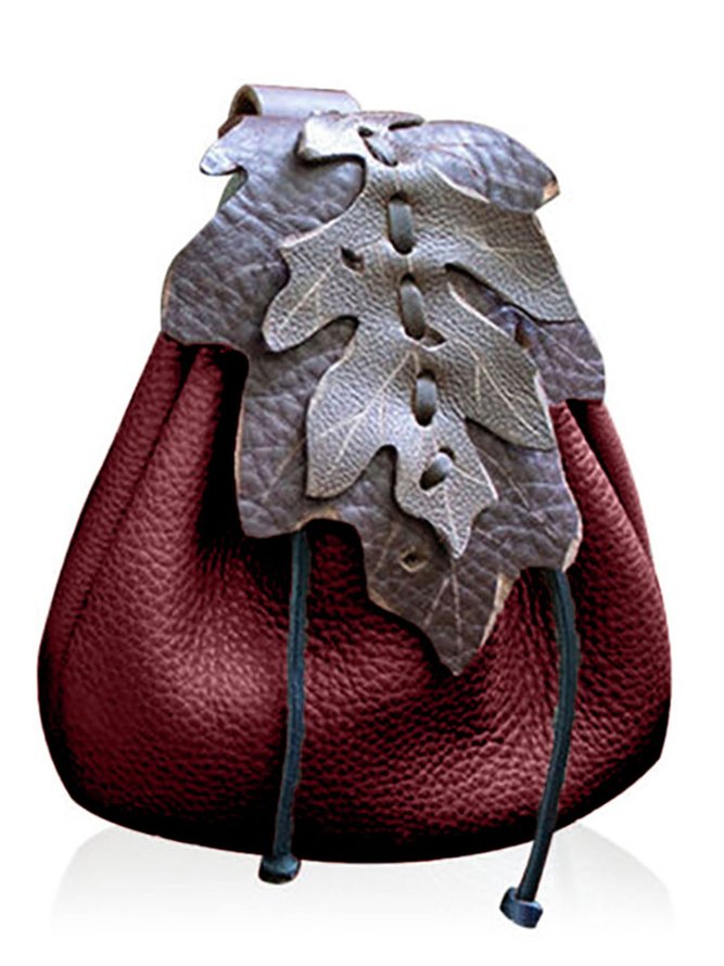 Vintage Mid-Century Western Leather Leaf Belt Bag