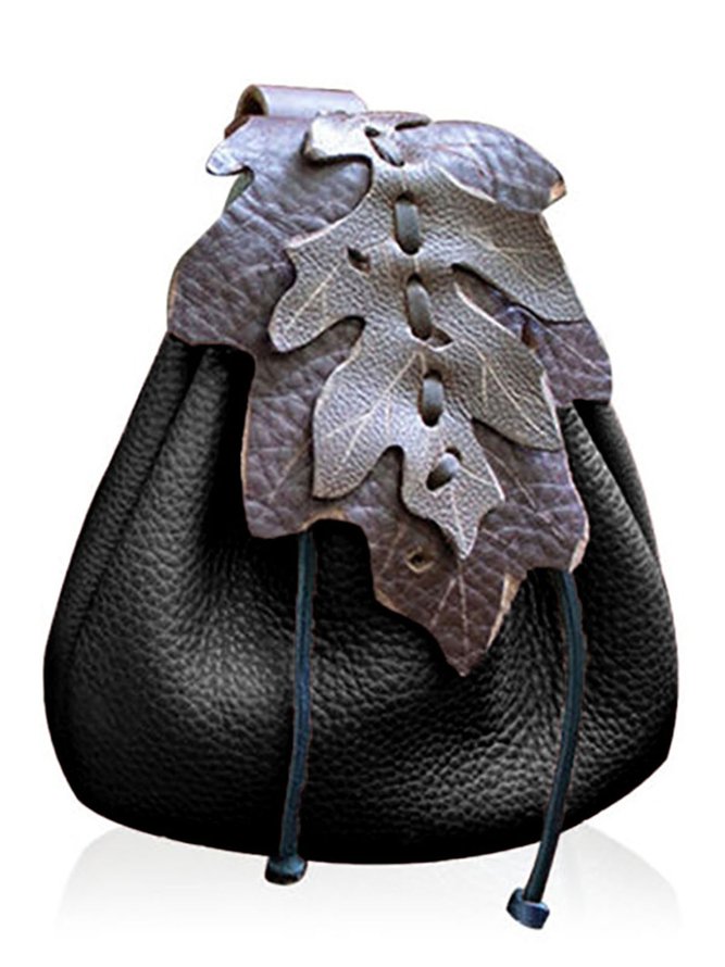 Vintage Mid-Century Western Leather Leaf Belt Bag