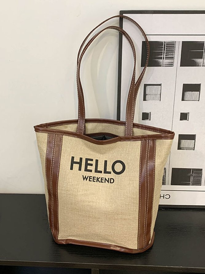 Hello Weekend Casual Commuting Large Capacity Tote Bag