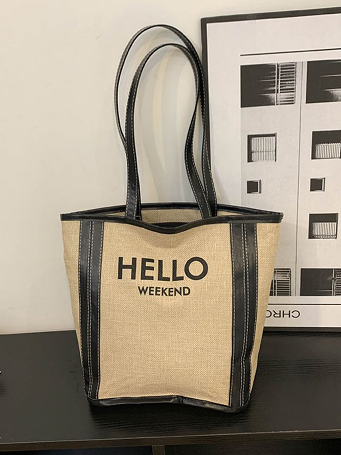 Hello Weekend Casual Commuting Large Capacity Tote Bag