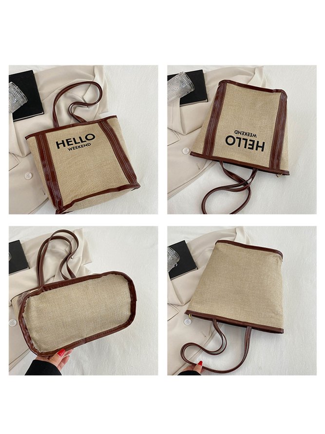 Hello Weekend Casual Commuting Large Capacity Tote Bag