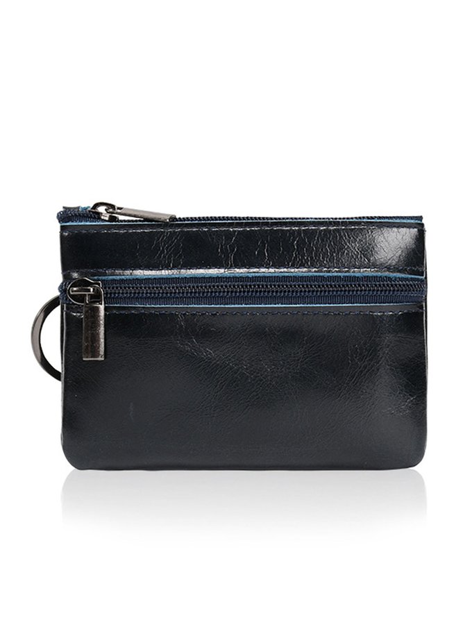 Cowhide Wax Leather Retro Simple Coin Purse