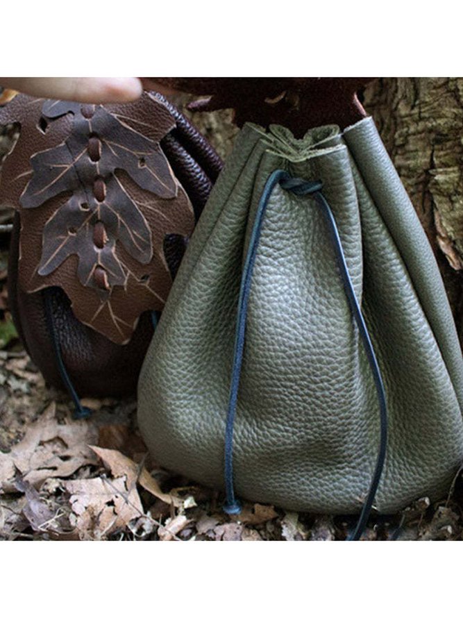 Vintage Mid-Century Western Leather Leaf Belt Bag
