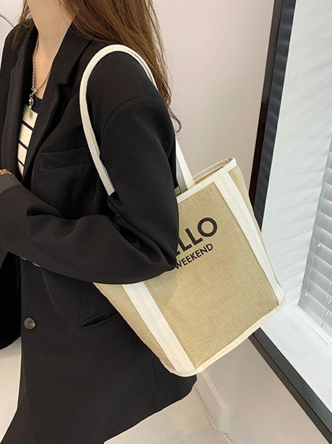 Hello Weekend Casual Commuting Large Capacity Tote Bag