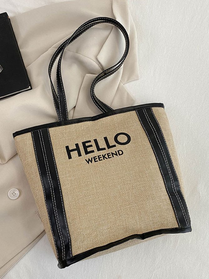 Hello Weekend Casual Commuting Large Capacity Tote Bag