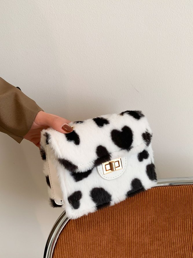 Valentine's Day Heart Plush Messenger Small Square Bag