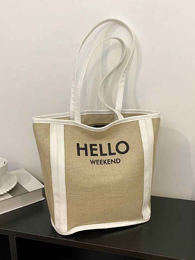 Hello Weekend Casual Commuting Large Capacity Tote Bag