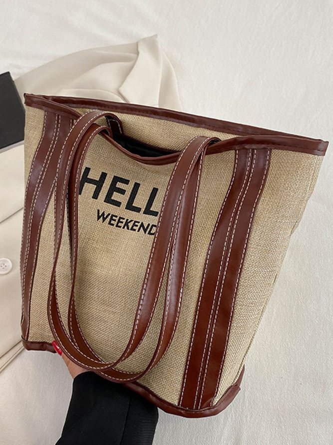 Hello Weekend Casual Commuting Large Capacity Tote Bag