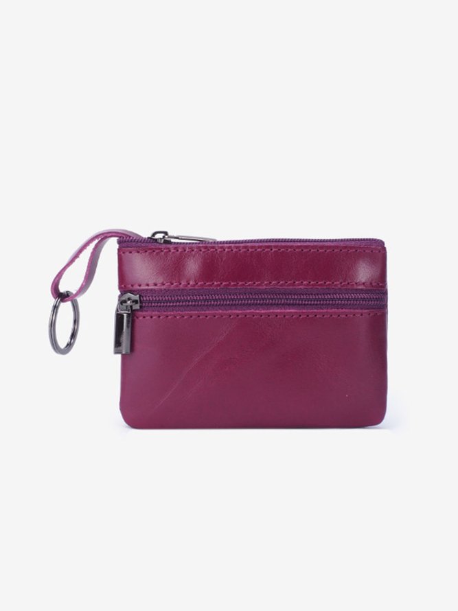Cowhide Wax Leather Retro Simple Coin Purse