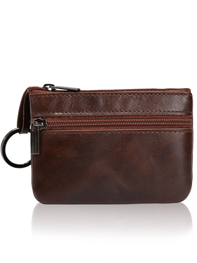 Cowhide Wax Leather Retro Simple Coin Purse