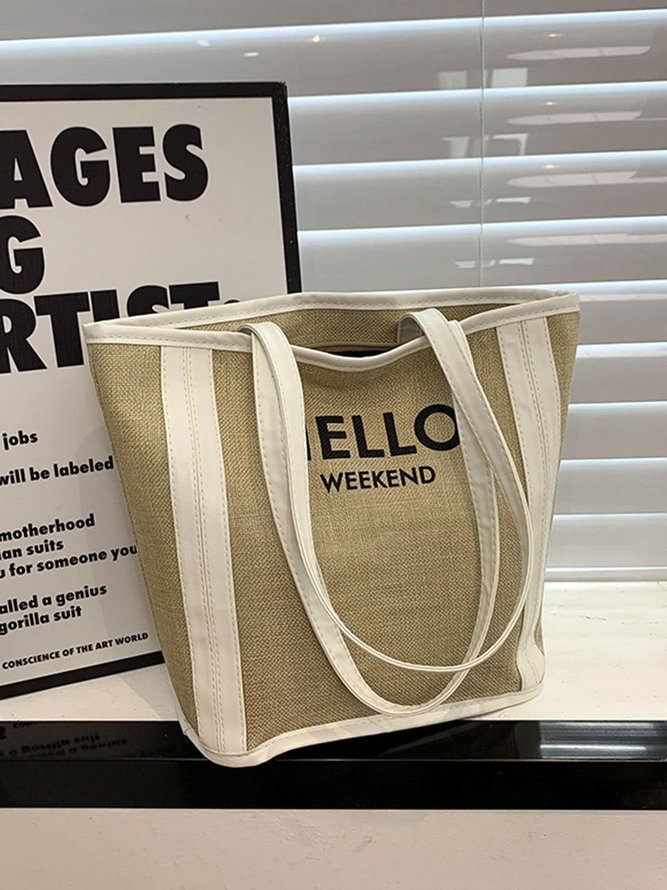 Hello Weekend Casual Commuting Large Capacity Tote Bag