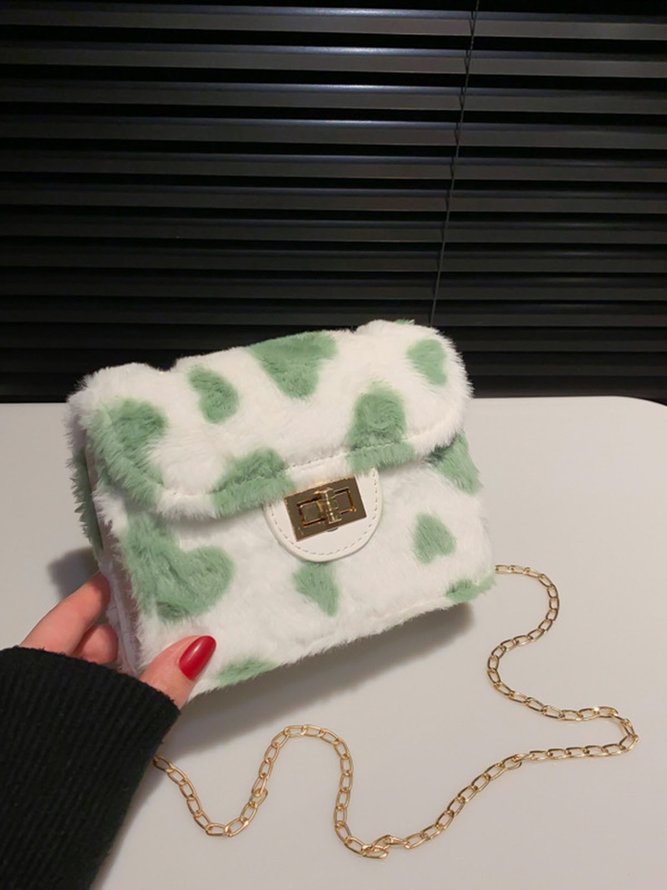 Valentine's Day Heart Plush Messenger Small Square Bag