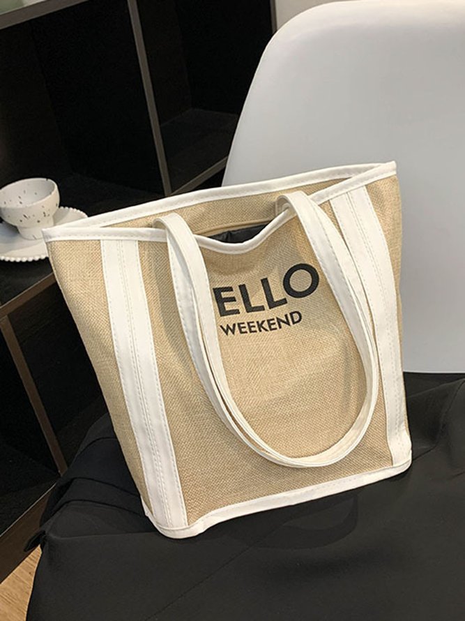 Hello Weekend Casual Commuting Large Capacity Tote Bag
