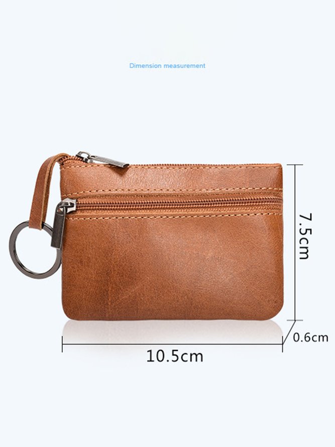 Cowhide Wax Leather Retro Simple Coin Purse