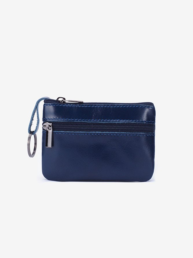 Cowhide Wax Leather Retro Simple Coin Purse