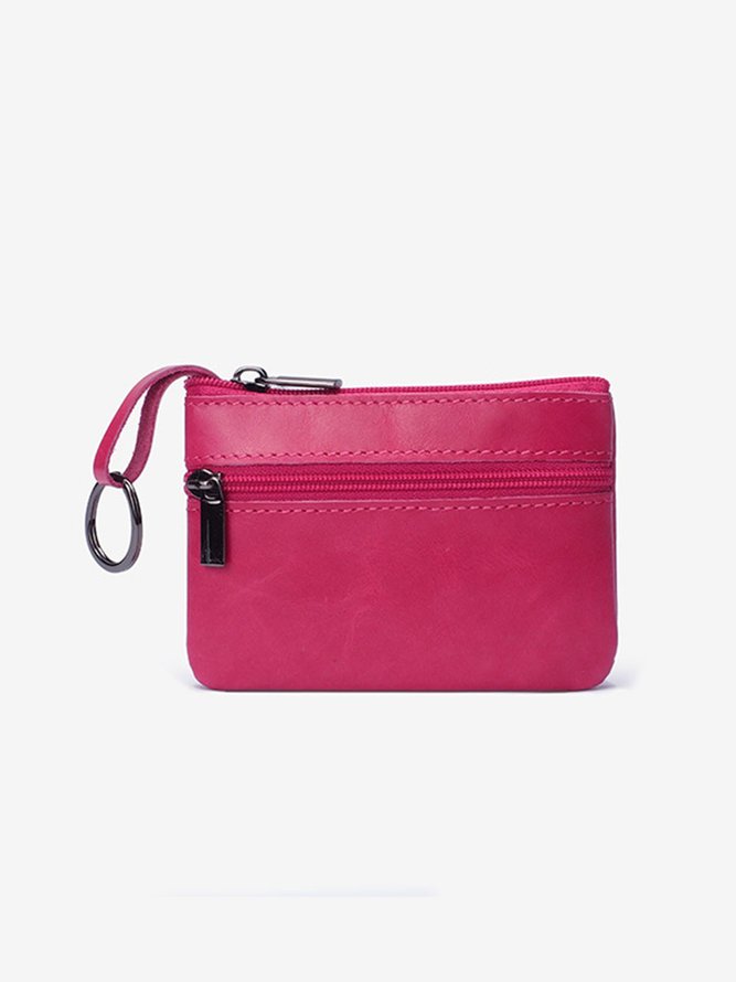 Cowhide Wax Leather Retro Simple Coin Purse