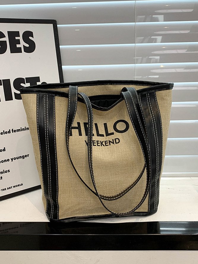 Hello Weekend Casual Commuting Large Capacity Tote Bag