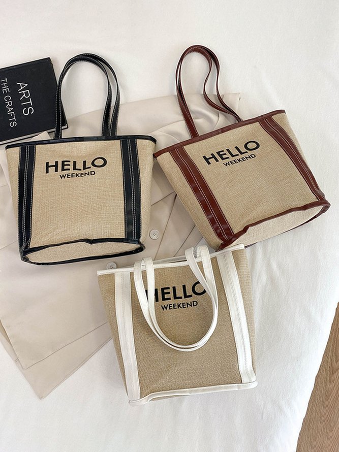 Hello Weekend Casual Commuting Large Capacity Tote Bag