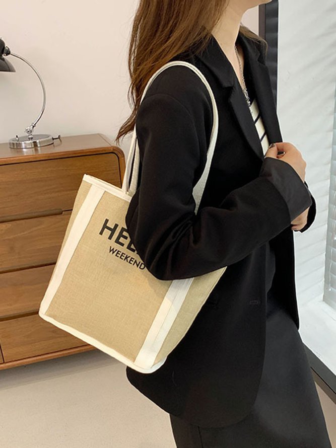 Hello Weekend Casual Commuting Large Capacity Tote Bag
