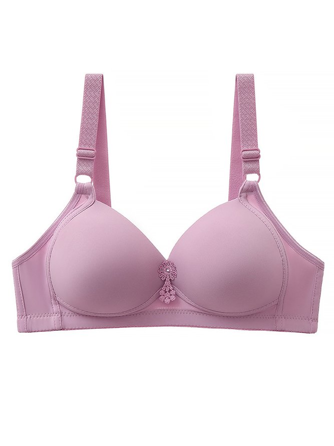 Simple Push-Up Back Buckle No Wire Bra Plus Size