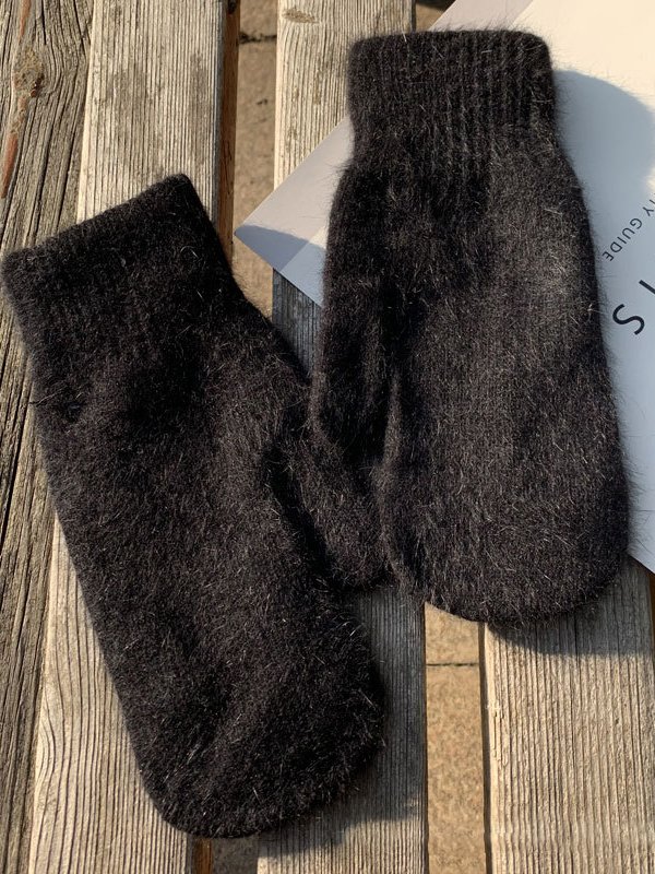 Plain Wool Knit All Over Gloves Fall Winter Warm Accessories