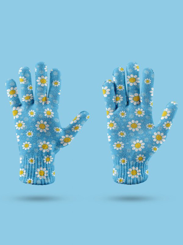 Boho Floral Five Finger Gloves Daily Commuting Outdoor Accessories