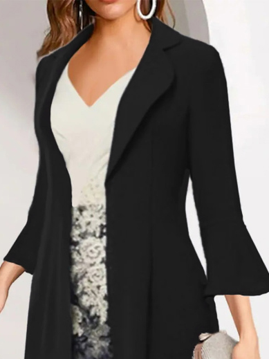 Lapel Collar Regular Fit Urban And Elegant Two-Piece Set