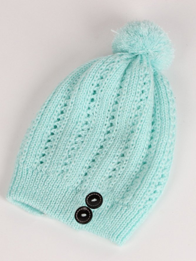 Casual Retro Twist Pattern Woolen Beanie Hat Autumn Winter Warm Accessories