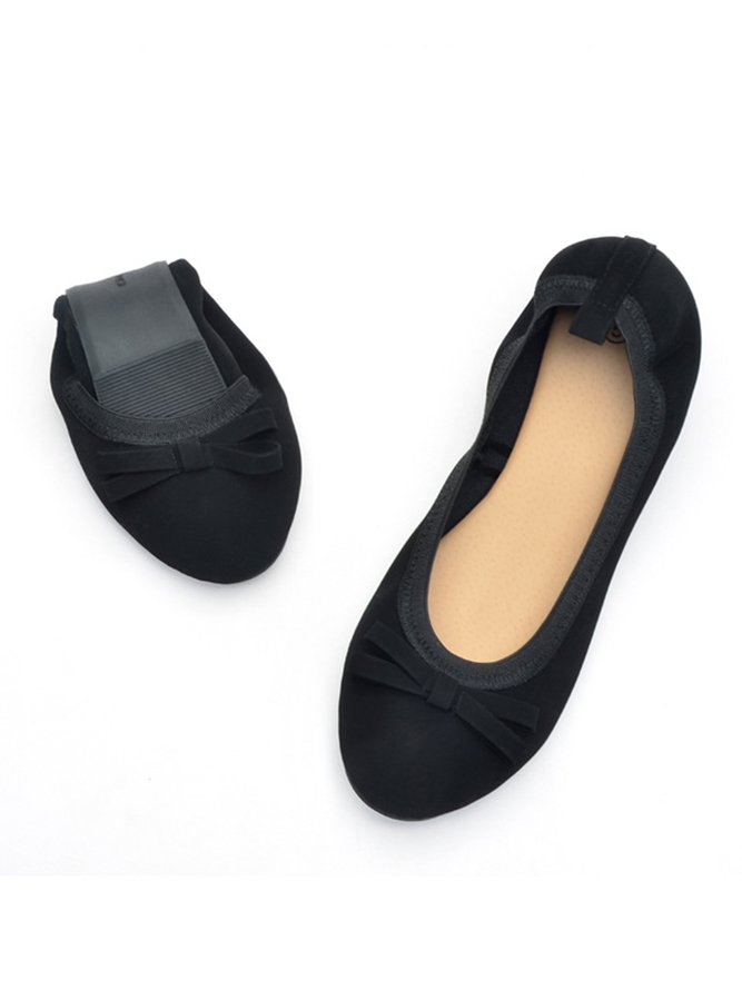 Retro Bow Comfortable Soft Shallow Ballet Shoes