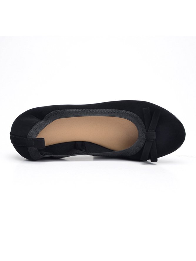 Retro Bow Comfortable Soft Shallow Ballet Shoes