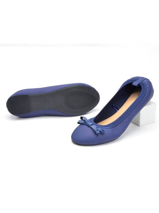 Retro Bow Comfortable Soft Shallow Ballet Shoes
