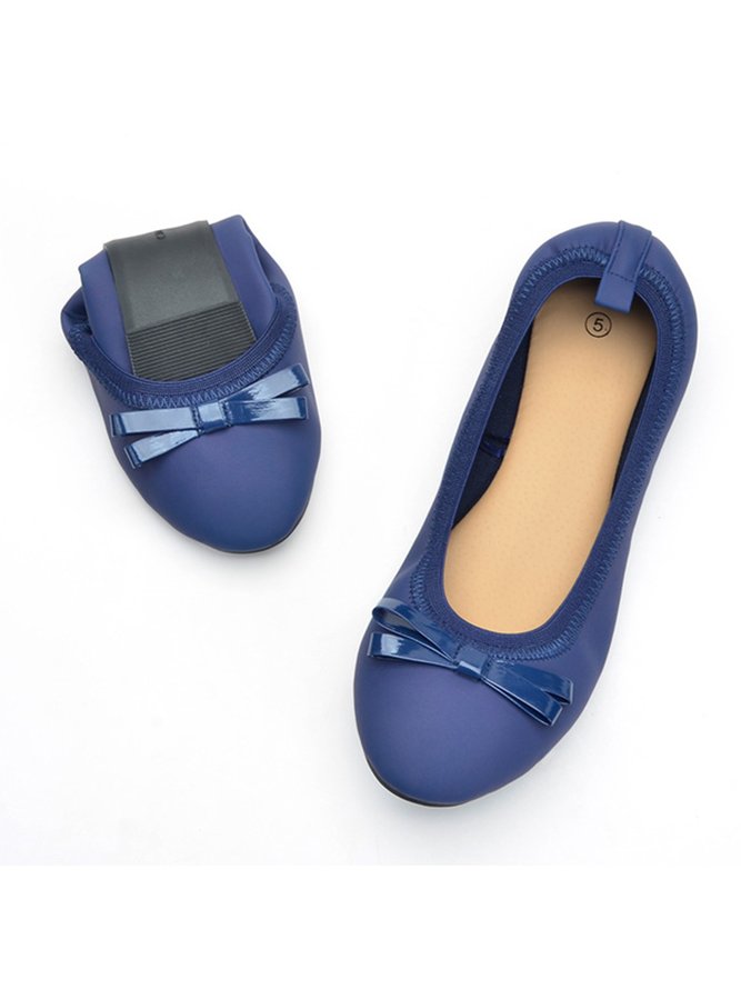 Retro Bow Comfortable Soft Shallow Ballet Shoes