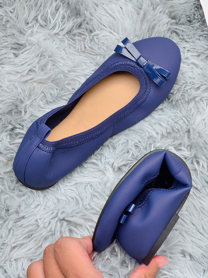 Retro Bow Comfortable Soft Shallow Ballet Shoes