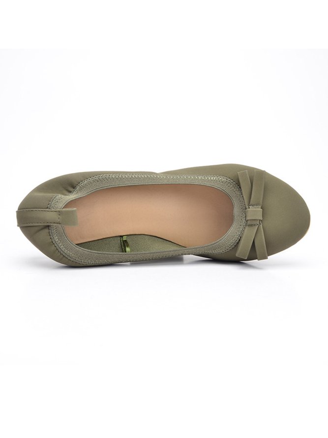 Retro Bow Comfortable Soft Shallow Ballet Shoes