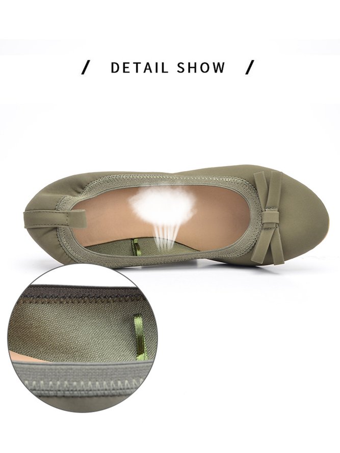 Retro Bow Comfortable Soft Shallow Ballet Shoes