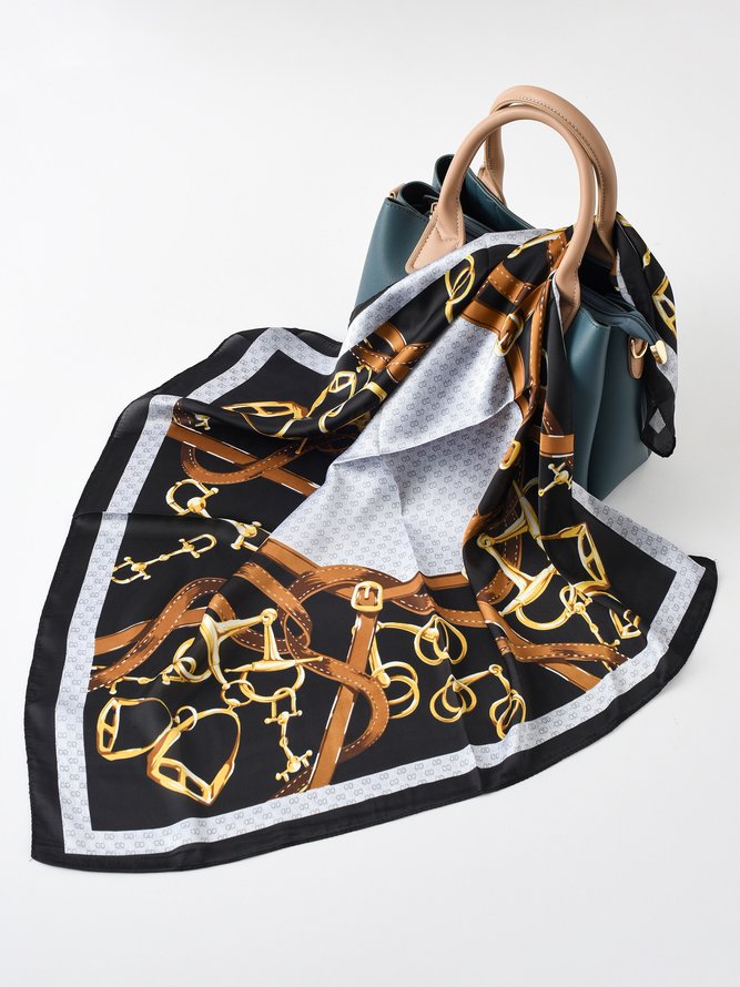 Boho Holiday Abstract Pattern Silk Scarf Vacation Beach Daily Commuting Accessories