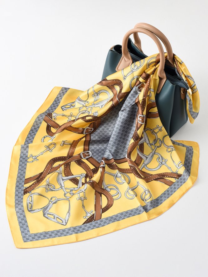 Boho Holiday Abstract Pattern Silk Scarf Vacation Beach Daily Commuting Accessories