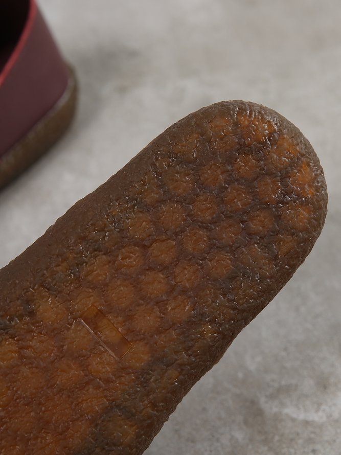 Solid Color Leather Soft Sole Casual Shoes