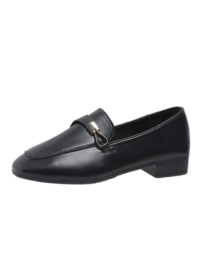Casual Metal Decor Low Heel Loafers