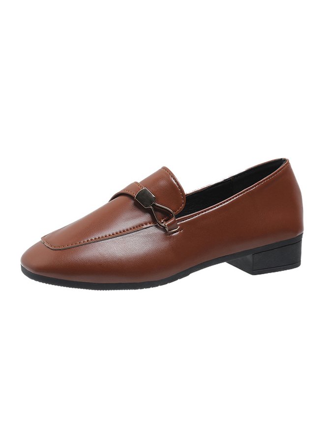 Casual Metal Decor Low Heel Loafers