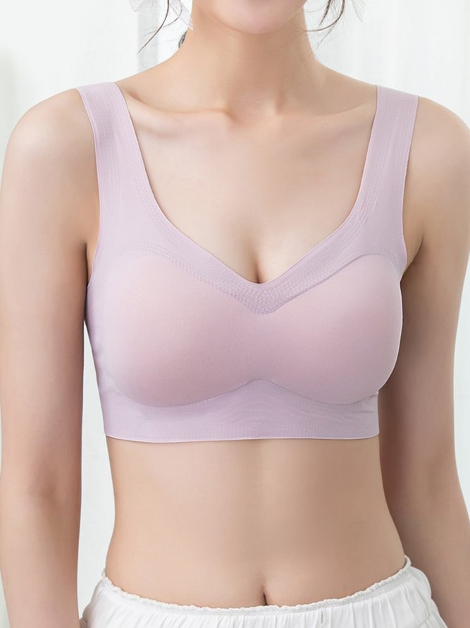 Sexy Deep V Lace Wireless Bra Plus Size