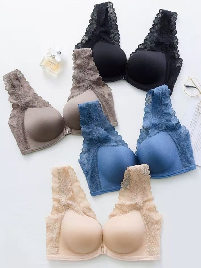 Sexy Lace Back Button Front Bra