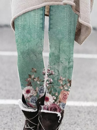 Casual Floral Tight Leggings