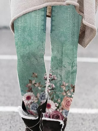 Casual Floral Tight Leggings