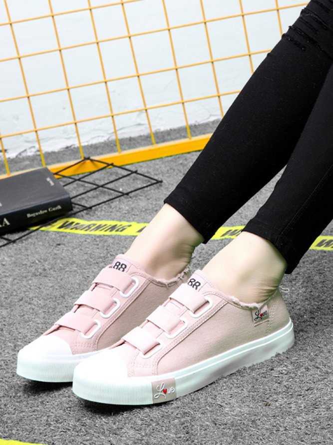 LOVE Fringe Casual Canvas Slip On Shoes